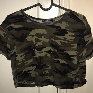 Army print crop top